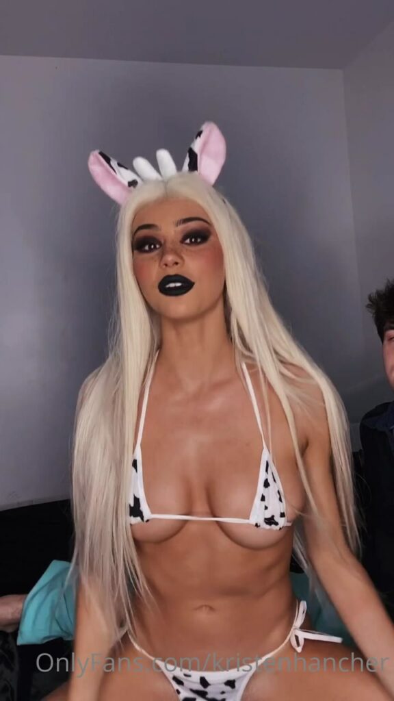 Kristen Hancher nude cow Cosplay shows boobs Video Leaked
